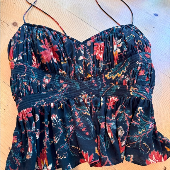 Ulla Johnson Tops - Ulla Johnson Zuma Floral Print Silk Peplum Camisole